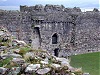 Beaumaris castle wales welsh uk inside view from behind wall