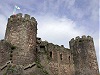 Conwy castle turrets front view wales welsh uk
